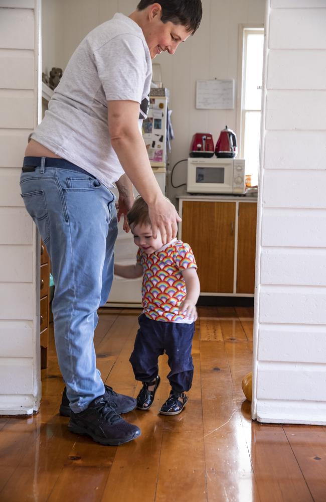 Roy and Jack, 18 months. Picture: Mark Cranitch.