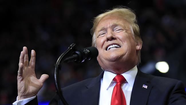 US President Donald Trump speaks at a campaign rally in Grand Rapids, Michigan last month. Picture: AP