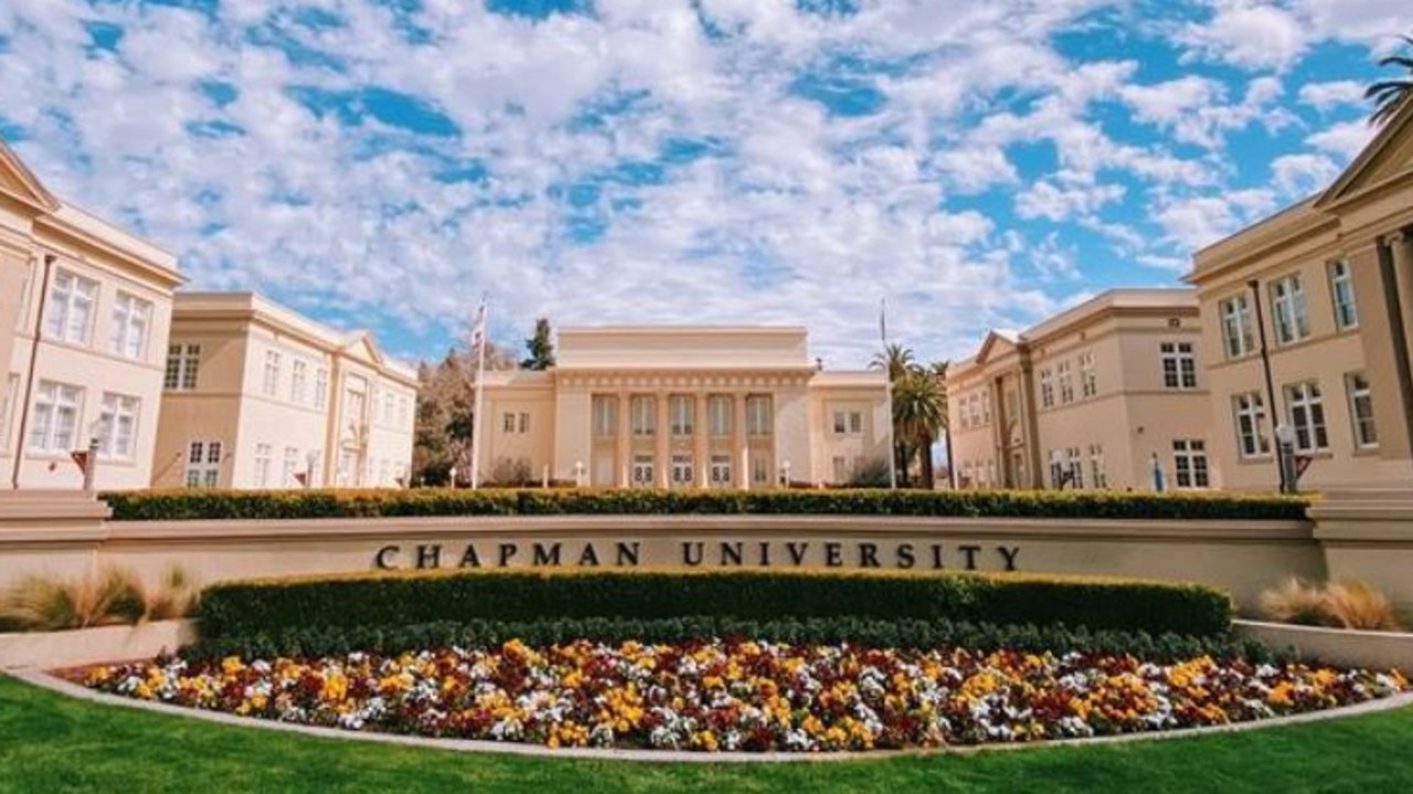 The incident happened at Chapman University in Orange, California. Picture: Facebook