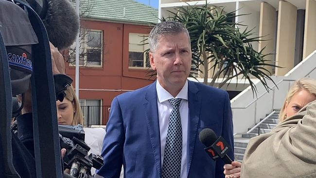 Former Surf Life Saving NSW boss Matthew Hanks leaves Wollongong Local Court in 2019. Picture: Madeline Crittenden 