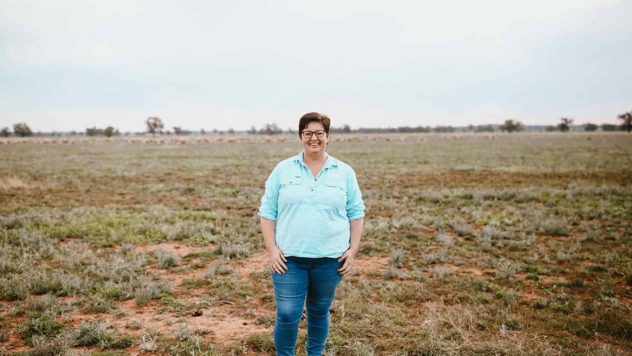 Brand strong: NSW lamb producer and founder of Outback Lamb Fiona Aveyard on her property near Dubbo. Picture: Clancy Job