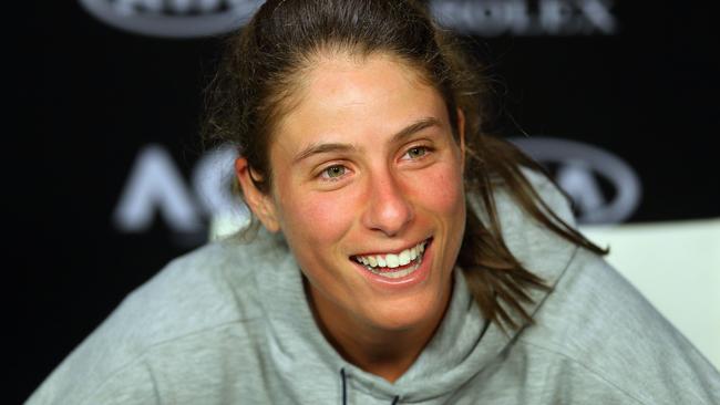 Aussie tennis fans will be disappointed the Konta smile isn’t sporting green and gold colours. Picture: Getty Images