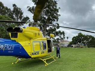 MEDICAL EMERGENCY: Paramedics treated the patient at the scene before the RACQ LifeFlight Rescue helicopter arrived. Photo: RACQ LifeFlight Rescue. Picture: RACQ LifeFlight Rescue