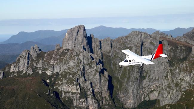 An image used by Airlines of Tasmania to promote its Southwest Wilderness Tours, features a twin-engine aircraft similar to the one that has gone missing.