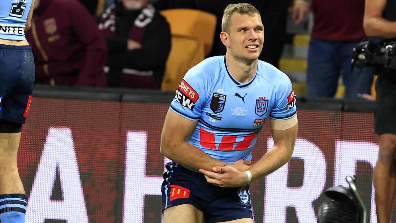 Tom Trbojevic ruptures a pectoral muscle playing for NSW in Origin II. Picture: Adam Head