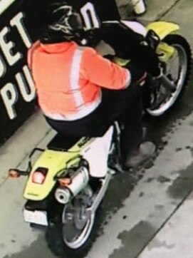 He may be riding a yellow 2005 Suzuki DR650 motorbike with the registration GD531.