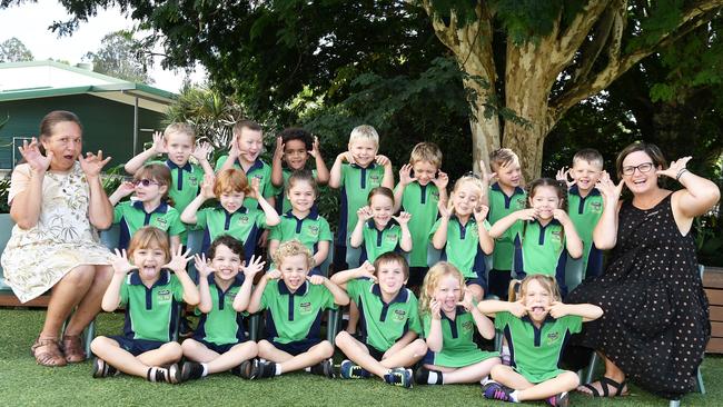 MY FIRST YEAR: Funny faces. Cooroy State School Preps. Picture: Patrick Woods.