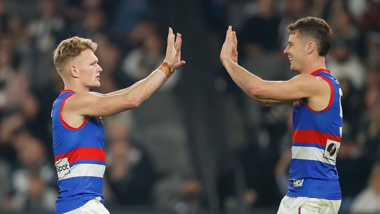 Adam Treloar is now close mates with Bulldogs teammate Josh Dunkley. Picture: Michael Willson/AFL Photos via Getty Images