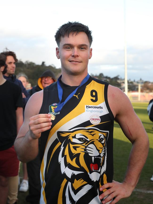 Kieran Lovell Tigers best on ground. TSL grand final Kingborough Tigers V North Launceston. Picture: Nikki Davis-Jones