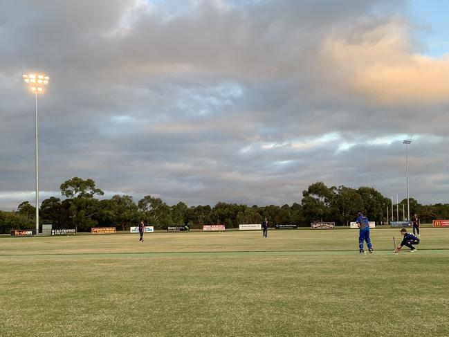 The Langwarrin-Old Peninsula game was played under lights on Saturday.