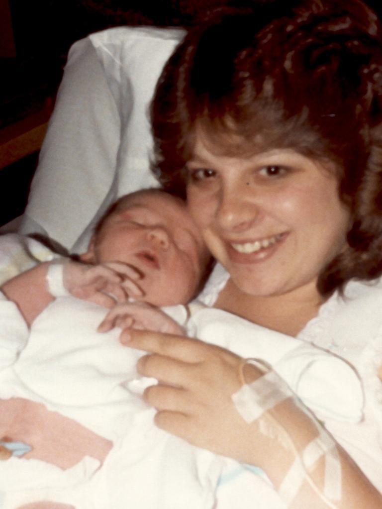 Andrea Madeley and Daniel in 1986 just after Daniel's birth. Picture: Supplied