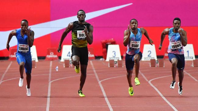 Usain Bolt won the 100m sprint but without ever turning on his customary style.