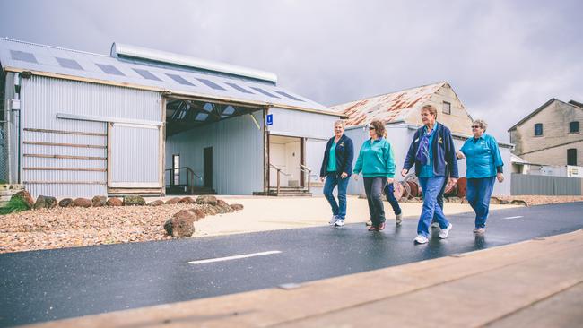 Members of the Lioness Club of Mount Gambier touring the completed stage of Mount Gambier Rail Trail at The Railway Lands. Picture: Mount Gambier Council