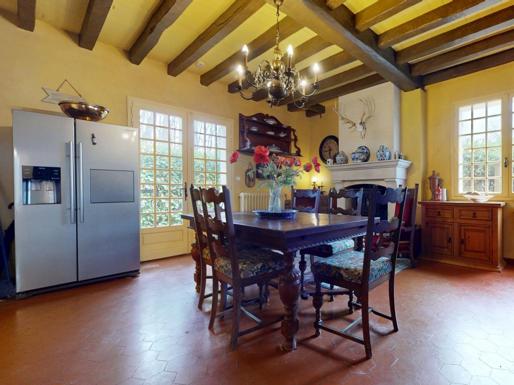 Inside their French chateau.