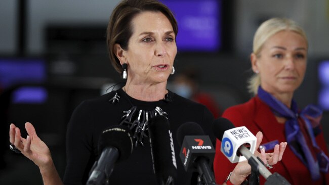 Virgin Australian CEO Jayne Hrdlicka said vaccination was the only way back to normality as she announced the airline would be seeking to make the COVID-19 vaccine a requirement for staff. Picture: Dylan Burns/AFL Photos via Getty Images
