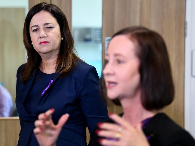 Premier Annastacia Palaszczuk (left) with Health Minister Yvette D'Ath