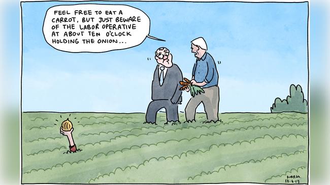 Jon Kudelka Letters Cartoon for 18-04-2019.Version: Letters Cartoon  (1280x720 - Aspect ratio preserved, Canvas added)COPYRIGHT: The Australian's artists each have different copyright agreements in place regarding re-use of their work in other publications.Please seek advice from the artists themselves or the Managing Editor of The Australian regarding re-use.