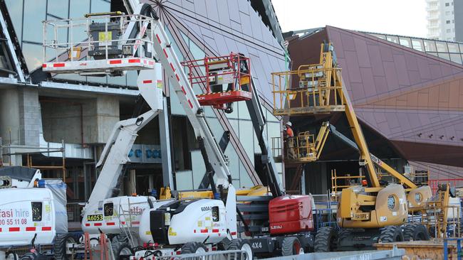 Machinery at the Jewel site yesterday. Picture Glenn Hampson