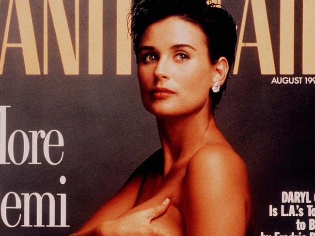 01/01/1991 WIRE: In this undated file photo of the cover of the 08/1991 edition of Vanity Fair magazine, Actor Demi Moore appears nude and pregnant in a portrait by celebrity photographer Annie Leibovitz. Leibovitz is in danger of losing the copyright to her vast body of work if she doesn't pay back a $24 million loan by 08/09/2009. Pic. Ap