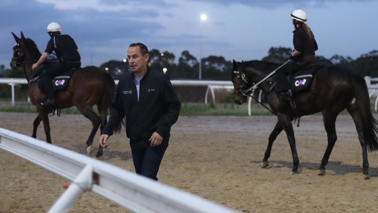 Melbourne Cup-winning trainer Chris Waller was back at trackwork early on Wednesday morning.