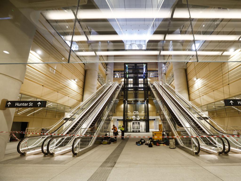 The entrance to the Martin Place Metro Station in Sydney. Picture: Richard Dobson