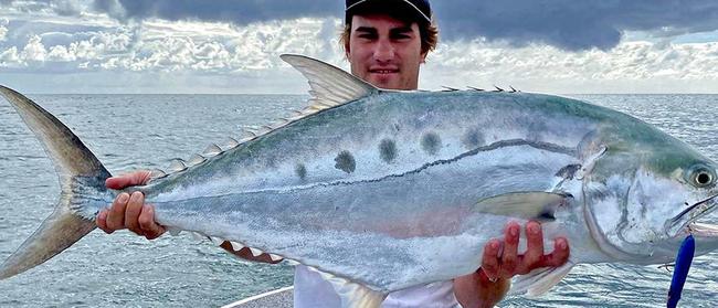 GOTCHA - Ben Lavender's 120cm queenfish, which he caught (and released) while casting at the tuna boils in Laguna Bay, won him the $100 Davo's Tackle World/ChaseBaits Australia Fish of the Week prize. Photo: www.fishingnoosa.com.au