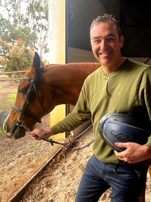 Premier Steven Marshall with horse Braveheart. Picture: Supplied