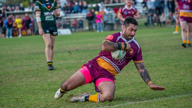 No stranger to the try line. Picture: Thomas Lisson