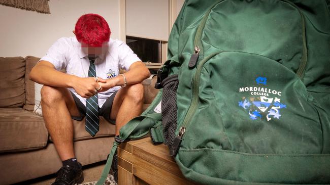 The year 10 student has been booted from class because of his dyed hair. Picture: Mark Stewart