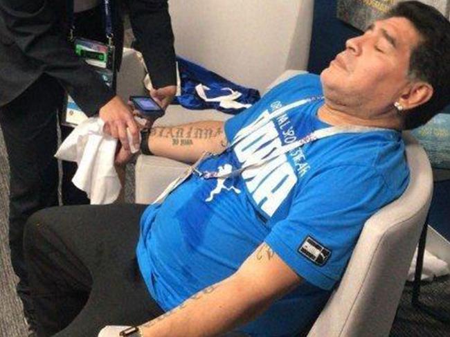 Diego Maradona treated at the 2018 World Cup.