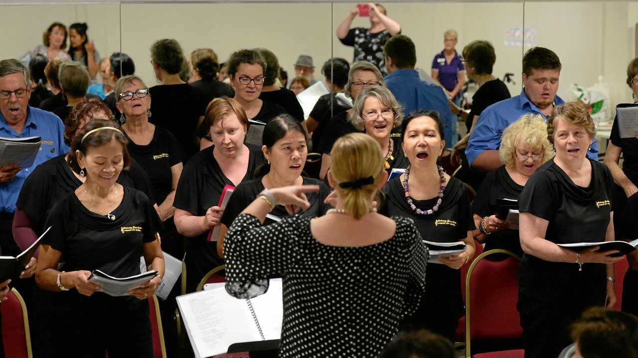 All the fun of the Alchemy Street Choir seniors performance at the Humanities Centre on Wednsday. Picture: Rob Williams