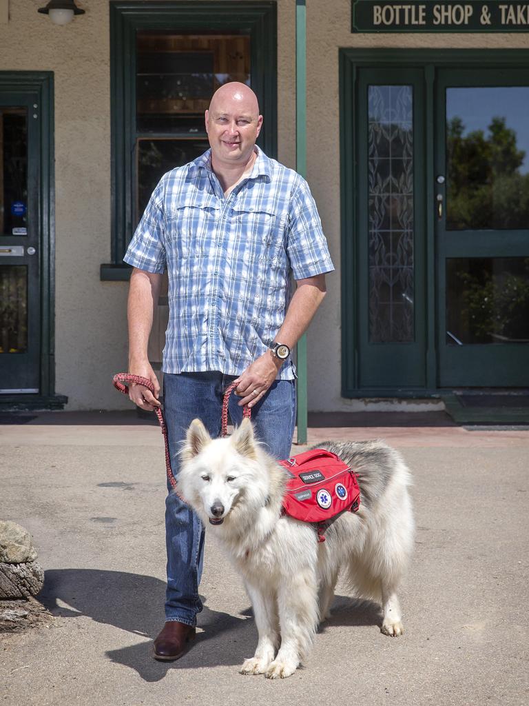 If you see a dog with a “Service Dog” jacket, like Ulric’s, you pretend it is not there. Do not pat it. Picture: Sarah Matray