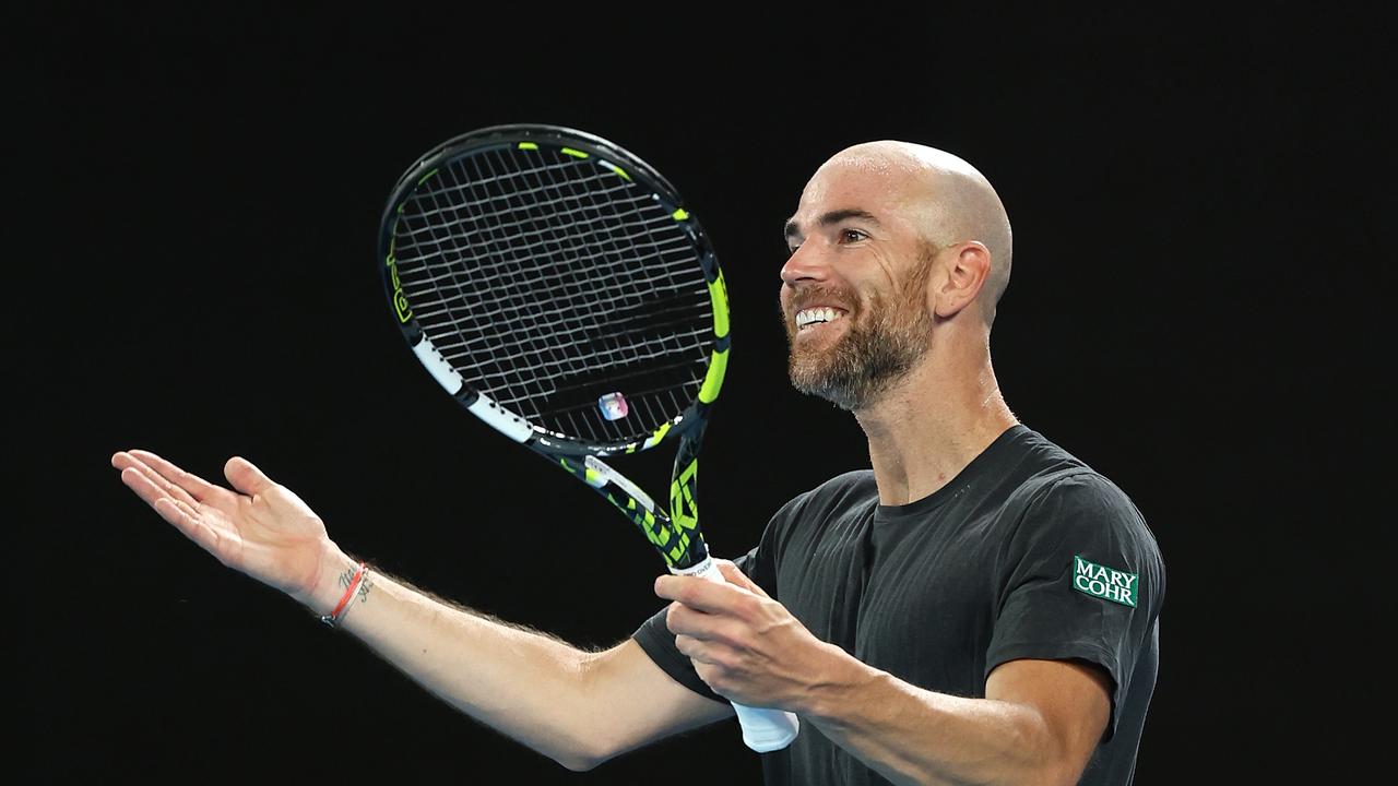 Adrian Mannarino had no answers to the Serbian’s display. (Photo by Julian Finney/Getty Images)