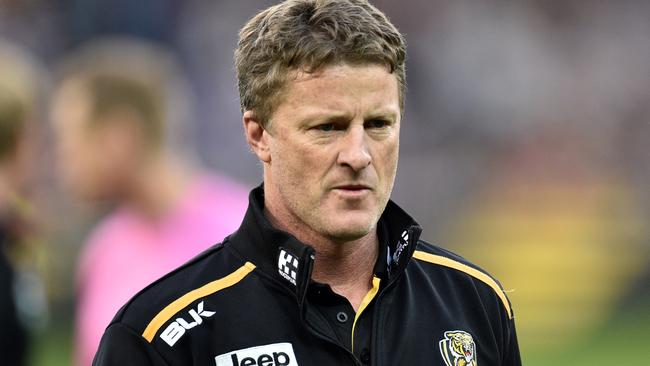 Damien Hardwick won’t be drawn on Richmond trading for Travis Cloke. Picture: Getty Images.