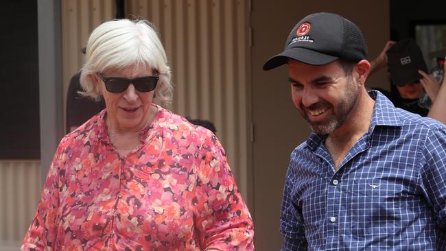 Local Court Chief Judge Elizabeth Morris and Attorney-General Chansey Paech during the site tour of the Anindilyakwa Healing Centre, Groote Eylandt on Friday February 2. Picture: Zizi Averill