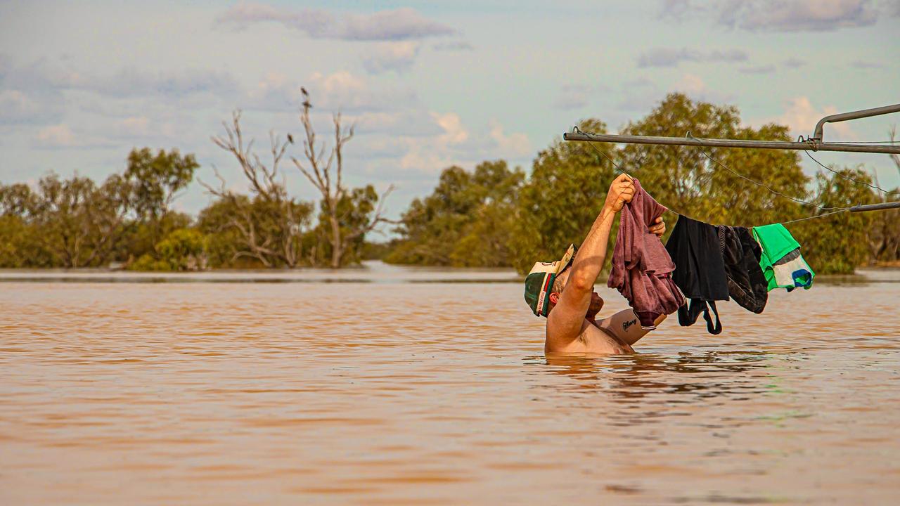 Floodwaters from Tropical Cyclone Kirrily have reached Birdsville. Picture: Peta Rowlands