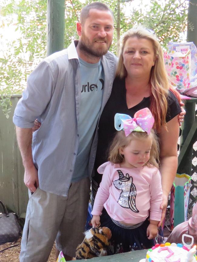 Brett Halcro, his former partner Theresa Keecherer and their daughter