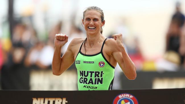 Harriet Brown celebrates winning on the Gold Coast.