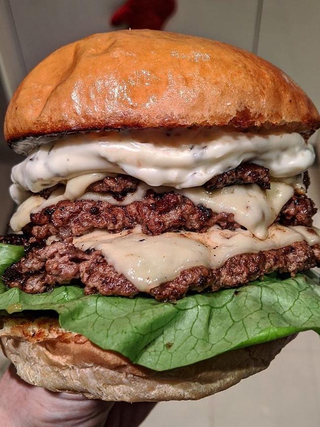 Brades Burgers’ Triple Patty Truffilicious burger. Picture: Supplied