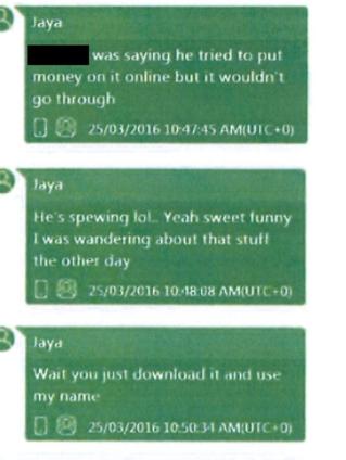 Ms Taki revealed text messages about Simona’s betting.