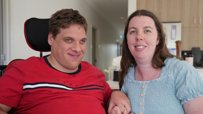 Highfields resident and NDIS participant Nathan Slachter is facing the prospect of having to spend time in hospital if he can't secure extra respite support when his wife Kerry-Anne gives birth to their child in three months.