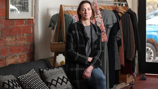 Bec Oakley, the owner of Harvested fashion and lifestyle store, Pinnaroo. She lives across the border in Panitya. Picture: Tait Schmaal