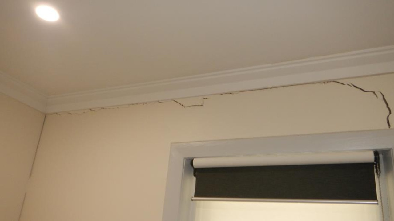 Cracks in the walls of the heritage building at 46 Adelaide Rd, Mount Barker. Picture: Supplied