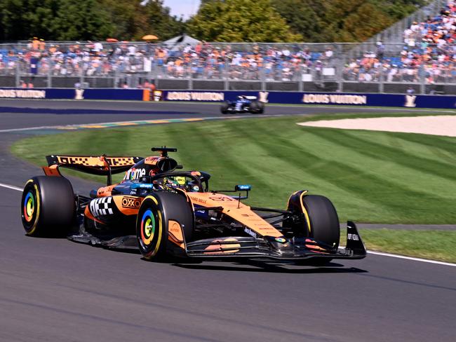 McLaren's Australian driver Oscar Piastri drives during the first practice session of the Formula One Australian Grand Prix at the Albert Park Circuit in Melbourne on March 14, 2025. (Photo by WILLIAM WEST / AFP) / -- IMAGE RESTRICTED TO EDITORIAL USE - STRICTLY NO COMMERCIAL USE --