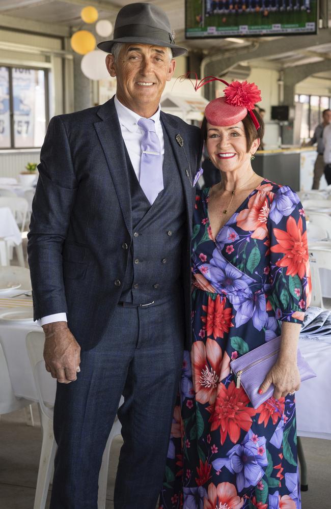 Gordon and Sharron Cooper at Warwick Cup race day at Allman Park Racecourse, Saturday, October 14, 2023. Picture: Kevin Farmer