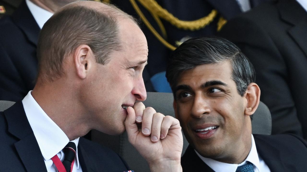 Prince William and British Prime Minister Rishi Sunak. Picture: Getty Images