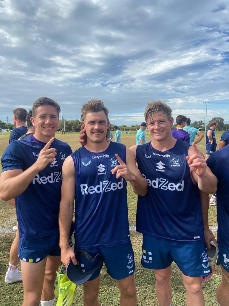 Melbourne Storm players Cooper Johns, Ryan Papenhuyzen and Harry Grant supporting the campaign.