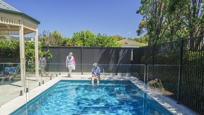 Liz and Phil Rutter are loving their new pool in their smallish backyard. Picture: Nick Clayton.