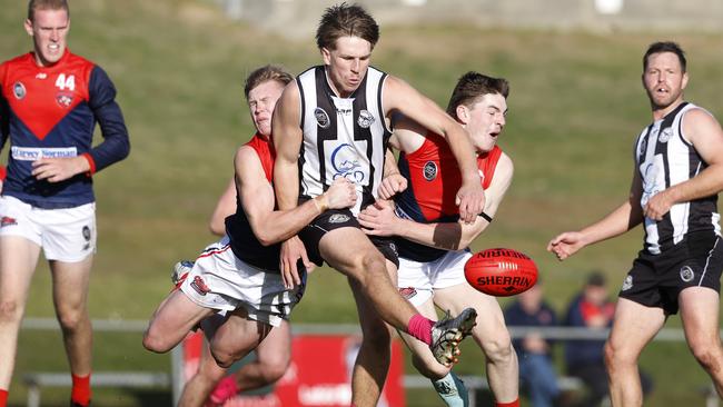 SFL Premier League. Isaac Manson Glenorchy. Glenorchy V North Hobart. Picture: Nikki Davis-Jones