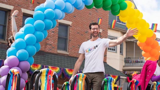 Billy Eichner on the set of Bros, directed by Nicholas Stoller. Picture: Universal